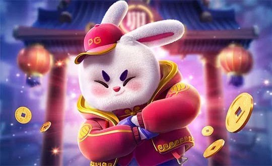 Arte oficial de Fortune Rabbit com o coelho diante de lanternas